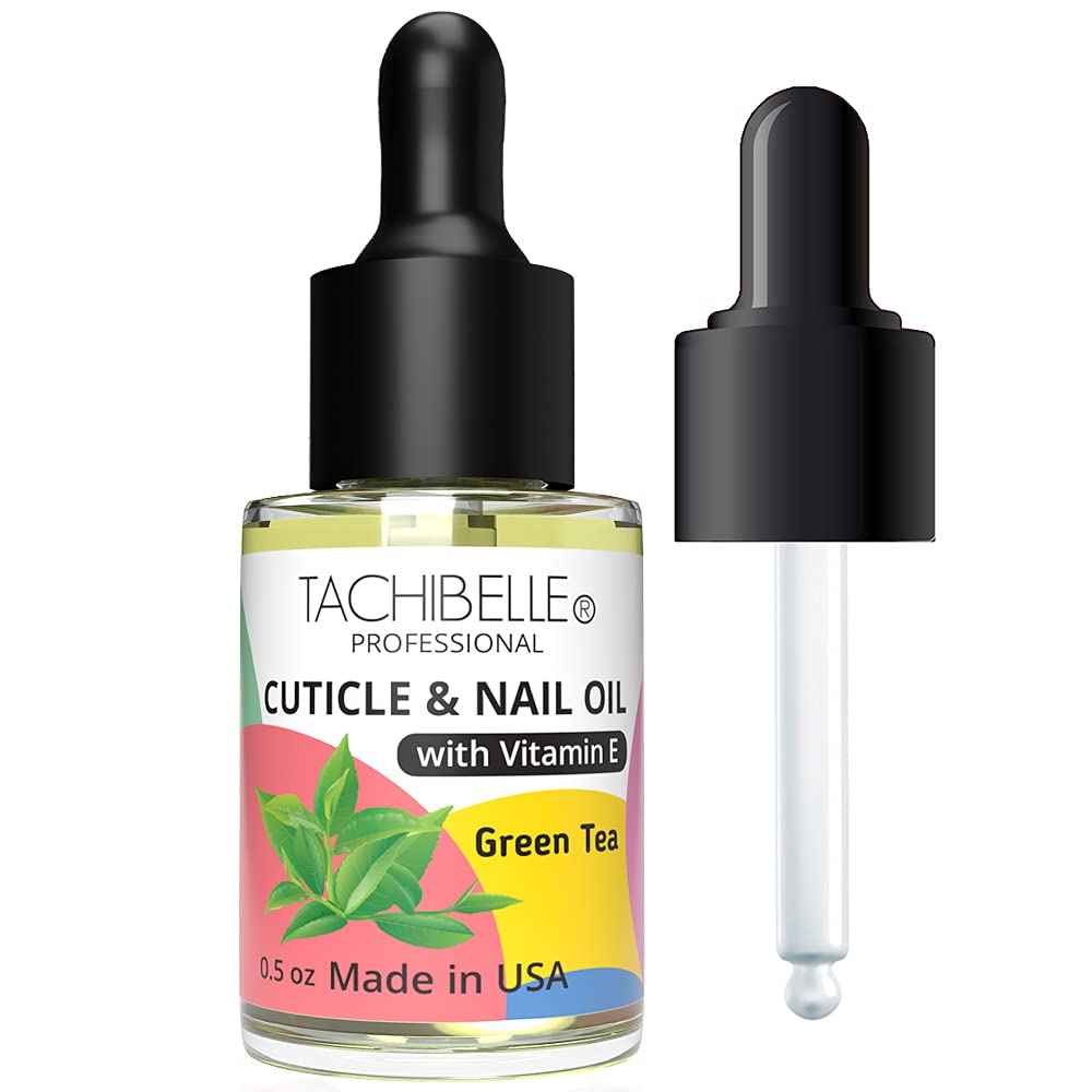 [Australia] - Tachibelle Cuticle and Nail Oil for Nourish, Moisturize and Revitalize Cracked and Rigid Cuticles with Natural ingredients and Vitamin E 0.5 oz with a easy dropper (Green Tea) Green Tea 