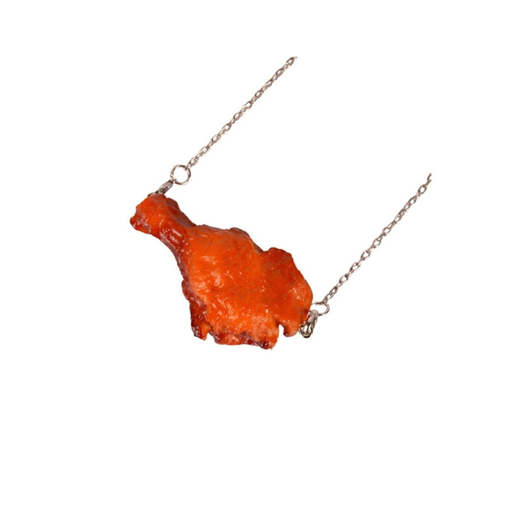 [Australia] - Hanmade Simulation Fried Chickens Pendant Necklace Funny Creative Resin Simulation Food Chicken Legs Wings Link Chain Necklace for Women Men Girls Boys Jewelry leg 