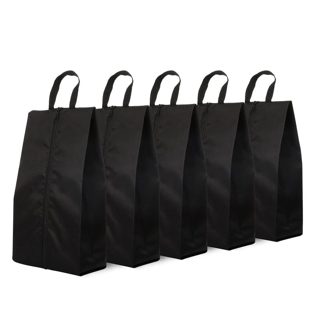 [Australia] - 5 Pack Large Shoe bags Set for Travel, Waterproof and Dust-Proof Nylon Storage Bag, Multifunctional for Shoe Storage Bag, Home, Packing, Handbags,17"H x 9"L x 5.1"W, Black 