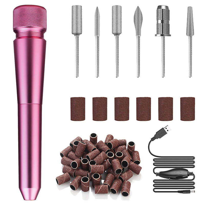 [Australia] - Portable Electric Nail Drill Machine, Professional Nail Drill File Kit, 35000 RPM Manicure Pedicure Polishing Shape Tools Set with Sanding Bands for Acrylic Gel Nails (Purple) Purple 