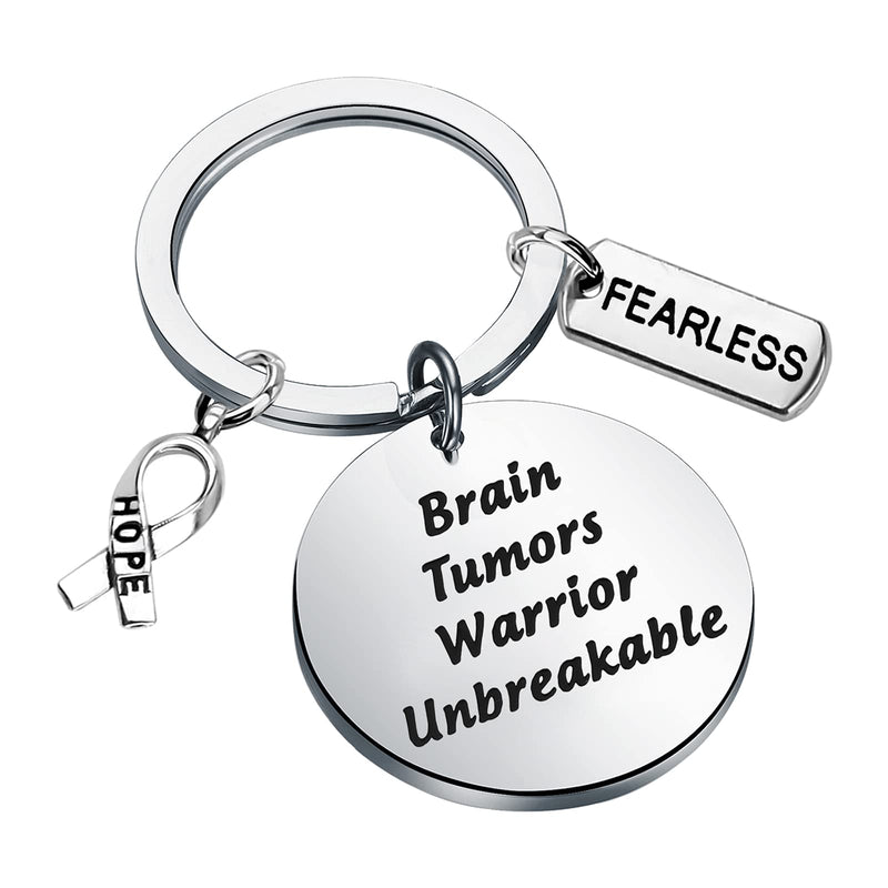 [Australia] - FEELMEM Brain Tumor Survivor Gift Brain Tumors Warrior Unbreakable Keychain Brain Tumors-Ky 