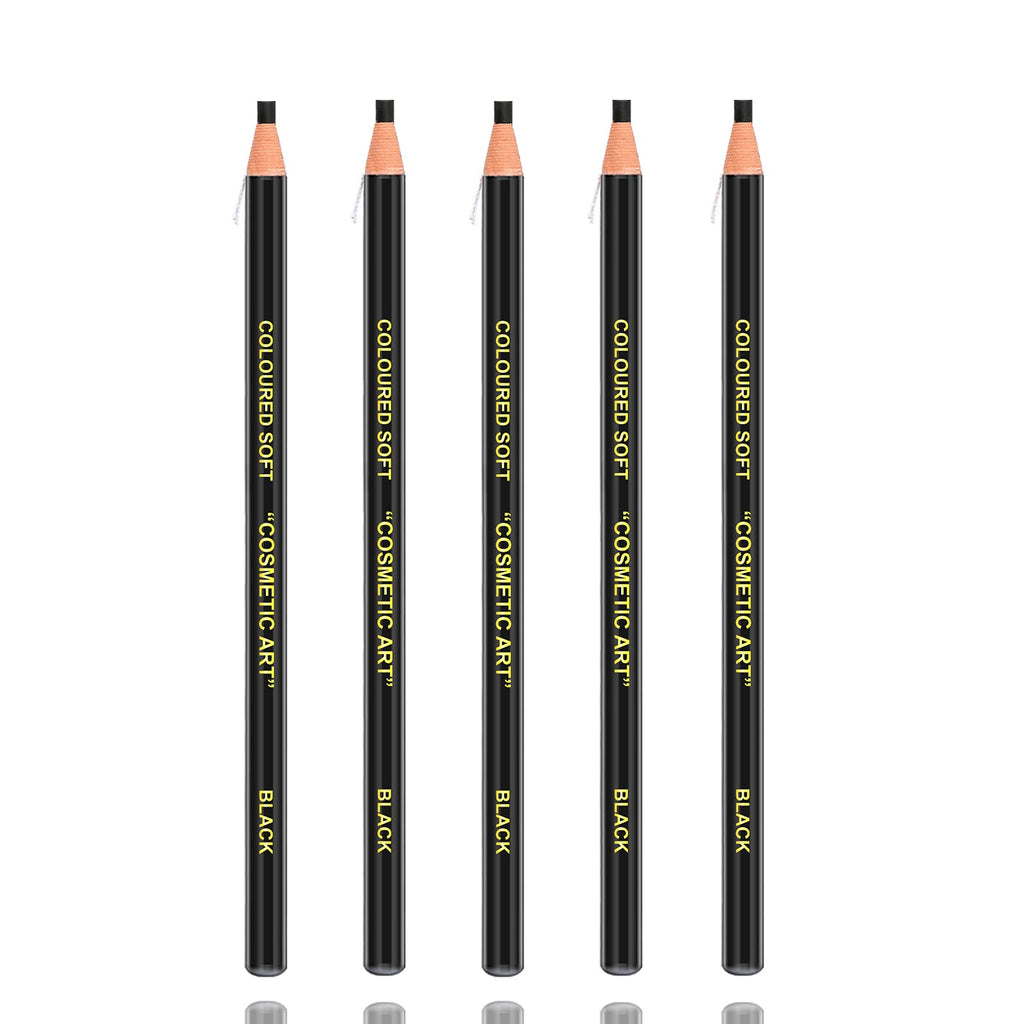 [Australia] - Waterproof Eyebrows Pencil Microblading Eyebrow Pen Supplies Pull Cord Peel-off Brow Pencil Create Long-Lasting Clear Wild Eyebrows (5 Black) 