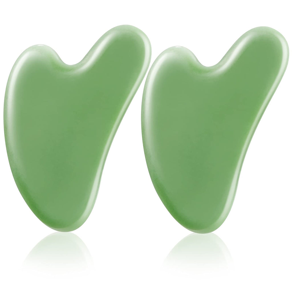 [Australia] - Gua Sha Facial Tools Gua Sha Massage Tool Guasha Tool for Face Jade Gua Sha Stones Used for SPA Face Eyes Neck and Body(Dark Green 2 Pack) Dark Green * 2 Pack 