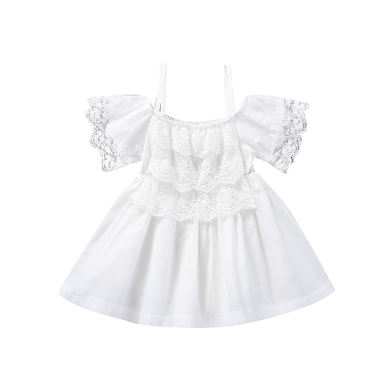 [Australia] - VINUOKER Toddler Baby Girls Cotton White Dress Embroidery Party Wedding Princess Dress Girls Beach Summer Tunic Dress… 6-12 Months 