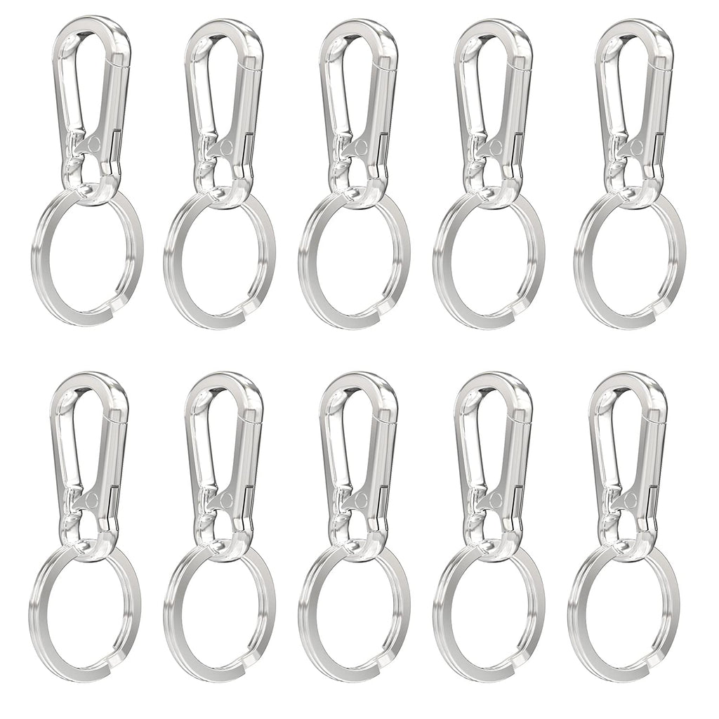 [Australia] - AQSXO Metal Keyring, Keychain, for Car Keys, Dog Tag and Key Chain (Assorted Sizes), 5 Pack. 1 Silver 