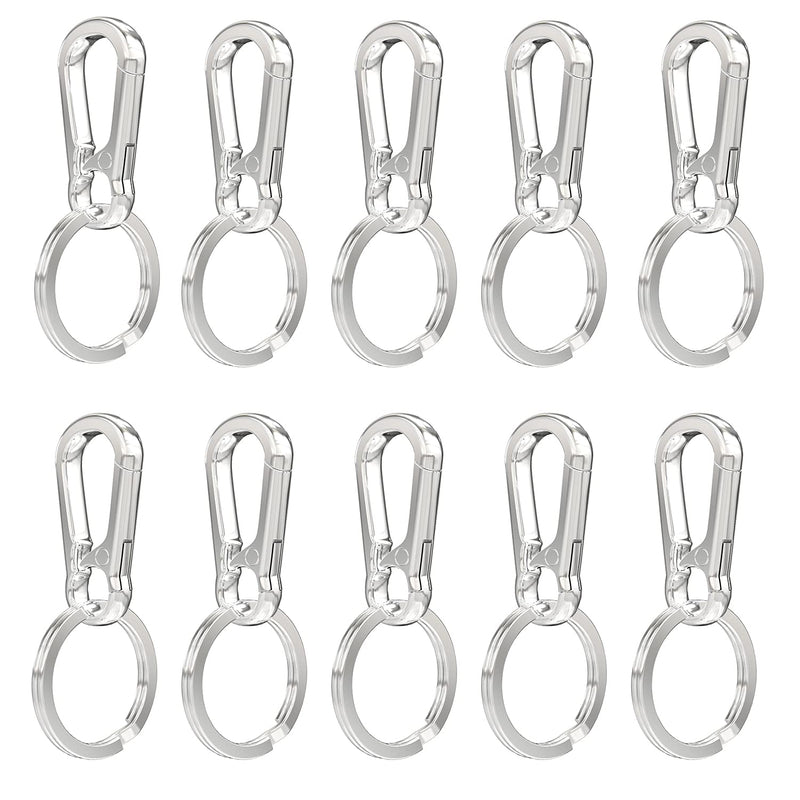[Australia] - AQSXO Metal Keyring, Keychain, for Car Keys, Dog Tag and Key Chain (Assorted Sizes), 5 Pack. 1 Silver 