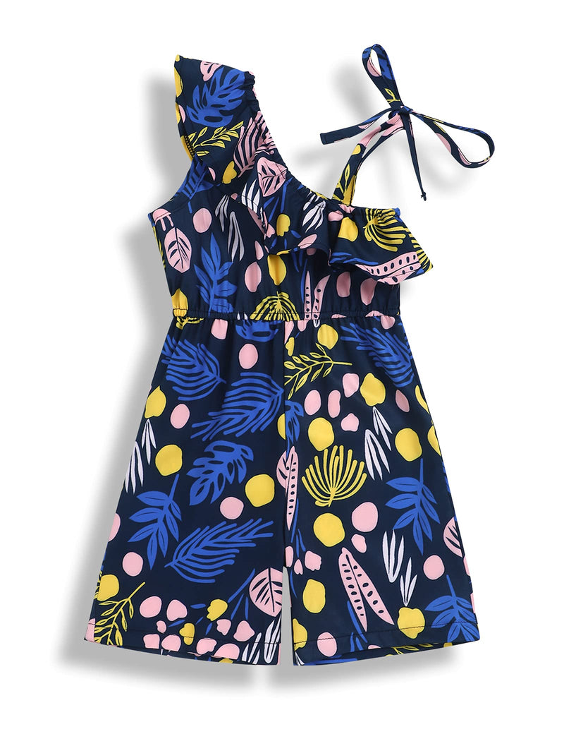 [Australia] - bilison Toddler Baby Girls Clothes Striped Romper Ruffle Sleeve Jumpsuit Bodysuit Summer Outfits Black Blue 1-2T 