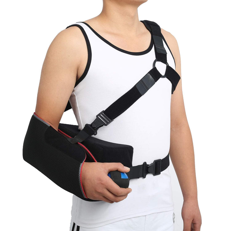 [Australia] - Universal Shoulder Abduction Sling with 30° Abduction Pillow 3-point Strap Exercise Ball Adjustable- Immobilizer for Injury Support Rotator Cuff, Sublexion, Surgery, Dislocated, Broken Arm - Brace (Free Size) 
