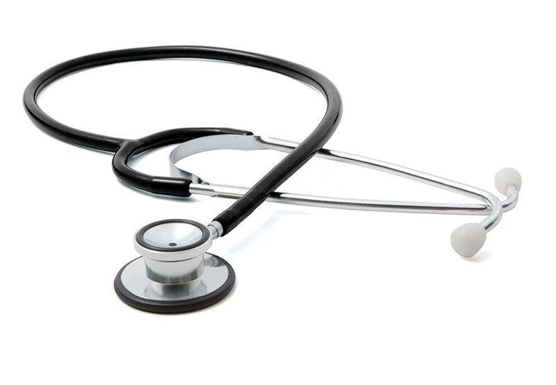 [Australia] - Dealmed General Exam Stethoscope – Professional Economy Dual-Head Medical Stethoscope with Lightweight Chestpiece, Flexible 32” Tubing & Comfort Eartips (Black) Black 