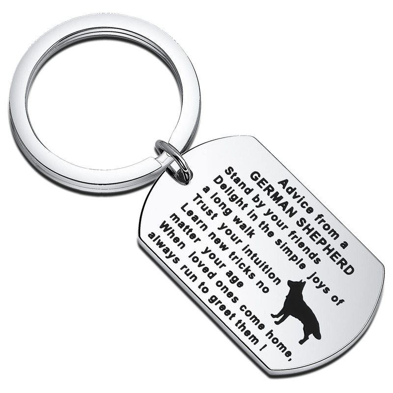 [Australia] - BEKECH German Shepherd Dog Lovers Gift Advice from A German Shepherd Inspirational Keychain for German Shepherd Silver 