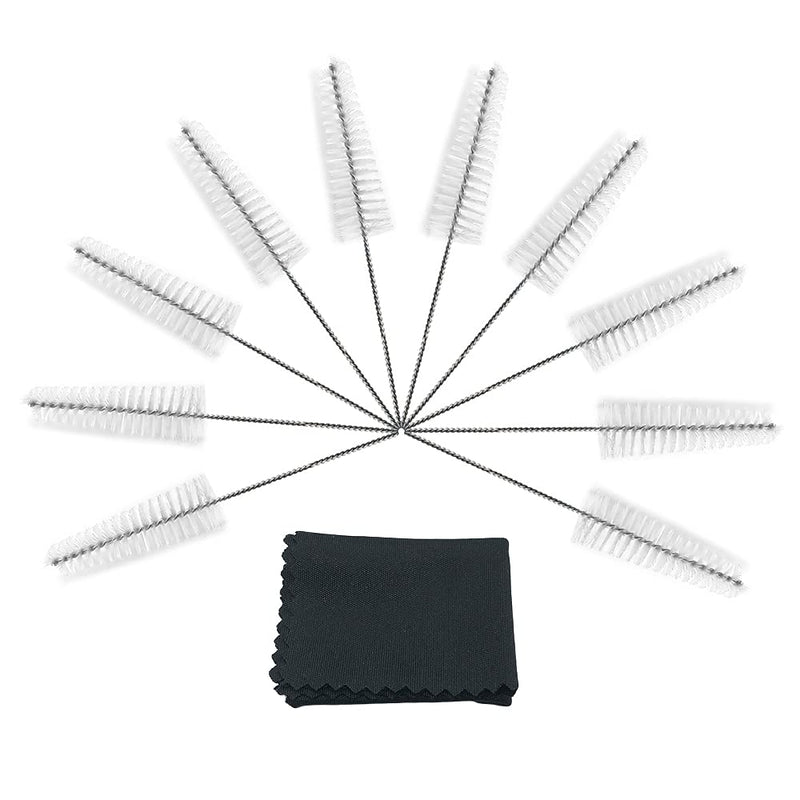 [Australia] - Hearing aid Vent earhook Tube Cleaning Brush Cleaning kit Hearing Amplifier Cleaning Tools Accessories (White, Pack of 10) White 10 Count (Pack of 1) 