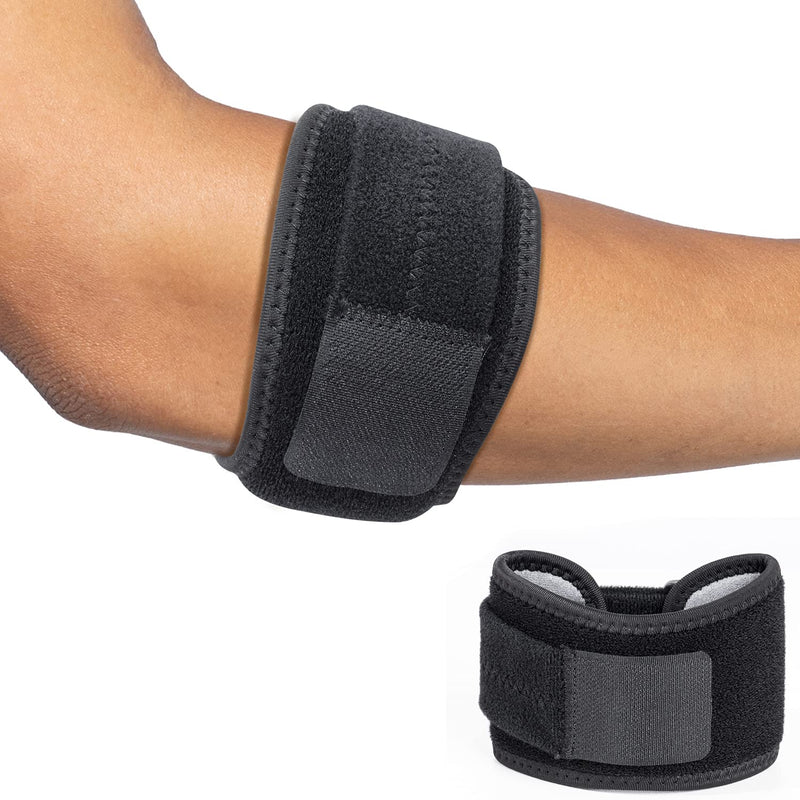[Australia] - TOMUST Tennis Elbow Brace - Adjustable Forearm Support Band with Gel Compression Pad, Elbow Strap for Bursitis, Golfers, Tendinitis, Effective Pain Relief, Sports - Both Men, Women (Single) S/M 