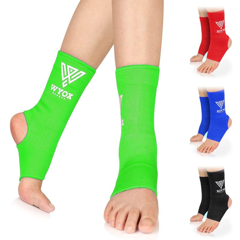 [Australia] - WYOX Ankle Wraps Support Boxing Gear for Men Women Muay Thai Ankle Support Kickboxing Wraps Gym Ankle Support (Pair) Green L / XL (Women 7.0 - 10.5/ Men 6.0 - 9.5) 