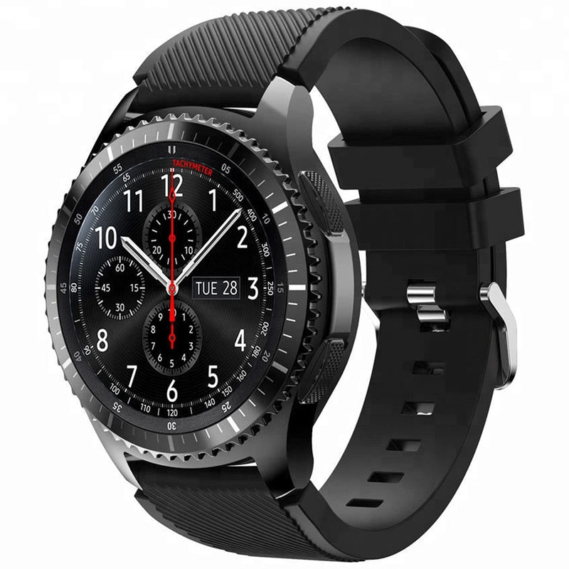 [Australia] - Silicone Band Compatible with Samsung Galaxy Watch 46mm/Gear S3 Frontier, Classic Watch Bands/Galaxy Watch 3 45mm Bands ,22mm Soft Silicone Bands Bracelet Sports Strap for Men Women 20mm Black 