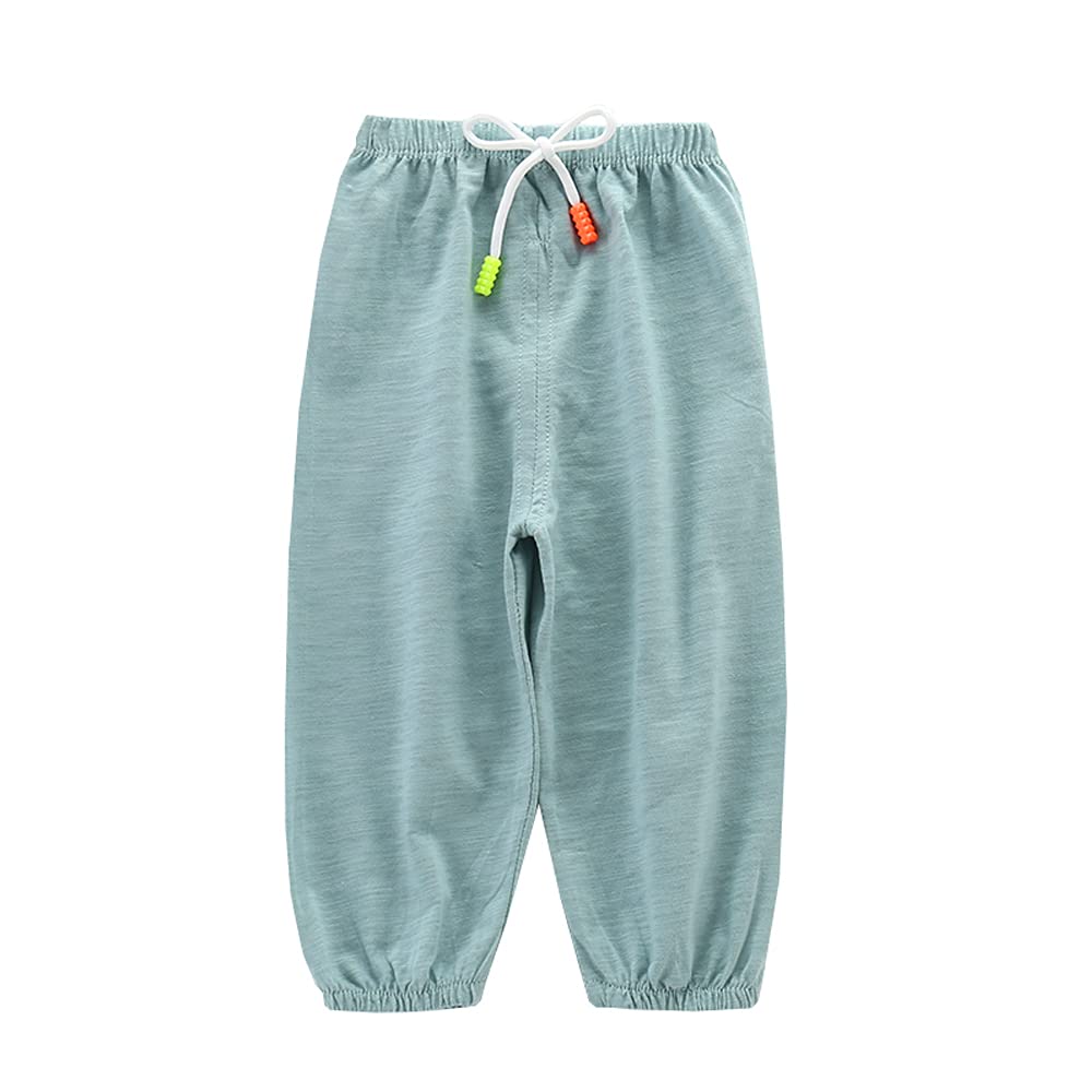 [Australia] - MYQNS Baby Boys Girls Slub Soft Cotton Long Bloomers Harem Pants Casual Trousers for Kids 6M-4T 12 Months Green 