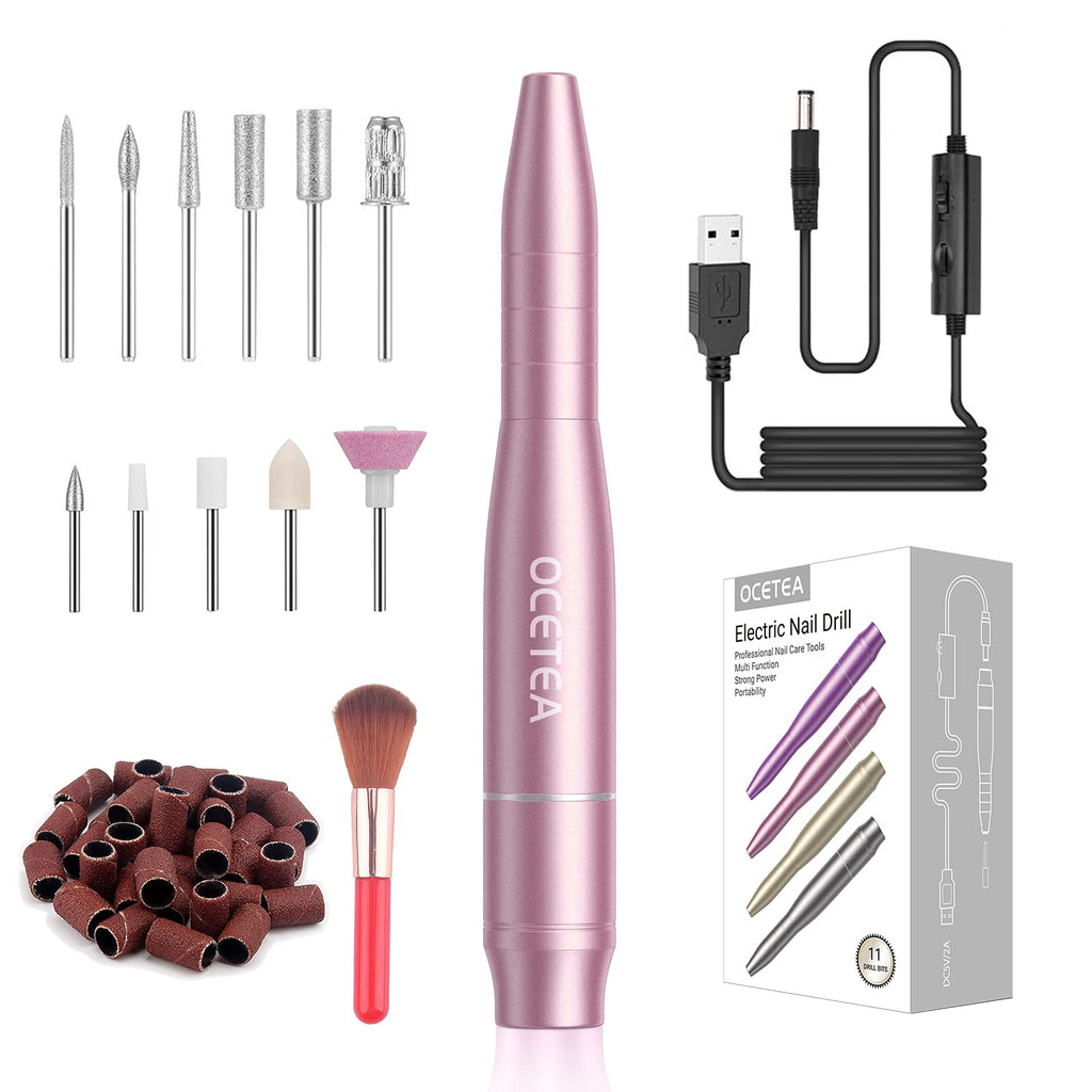 [Australia] - Ocetea Nail Drill Machine Professional Electric Nail File Kit Nail Filer Electric Portable Efile Nail Drill for Acrylic and Gel Nails, DIY Manicure Pedicure Polishing Shaping Gel Removal Tool, Pink 