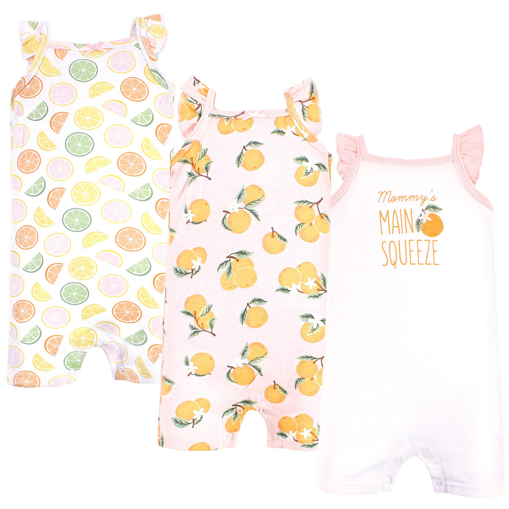 [Australia] - Hudson Baby Baby Boys' Cotton Rompers 0-3 Months Citrus Orange 