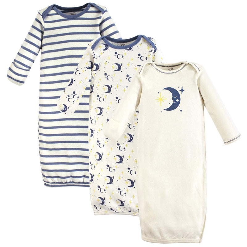 [Australia] - Touched by Nature Unisex Baby Organic Cotton Gowns Preemie/Newborn Moon 