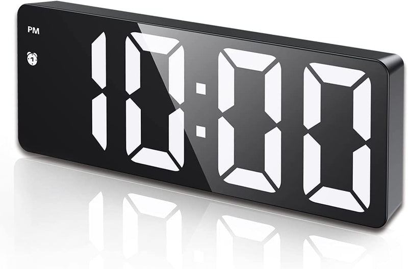 [Australia] - Digital Alarm Clock, [Upgraded Version] LED Clock for Bedroom, Electronic Desktop Clock with Temperature Display, Adjustable Brightness, Voice Control, 12/24H Display for Home, Bedroom, Office Full Black 