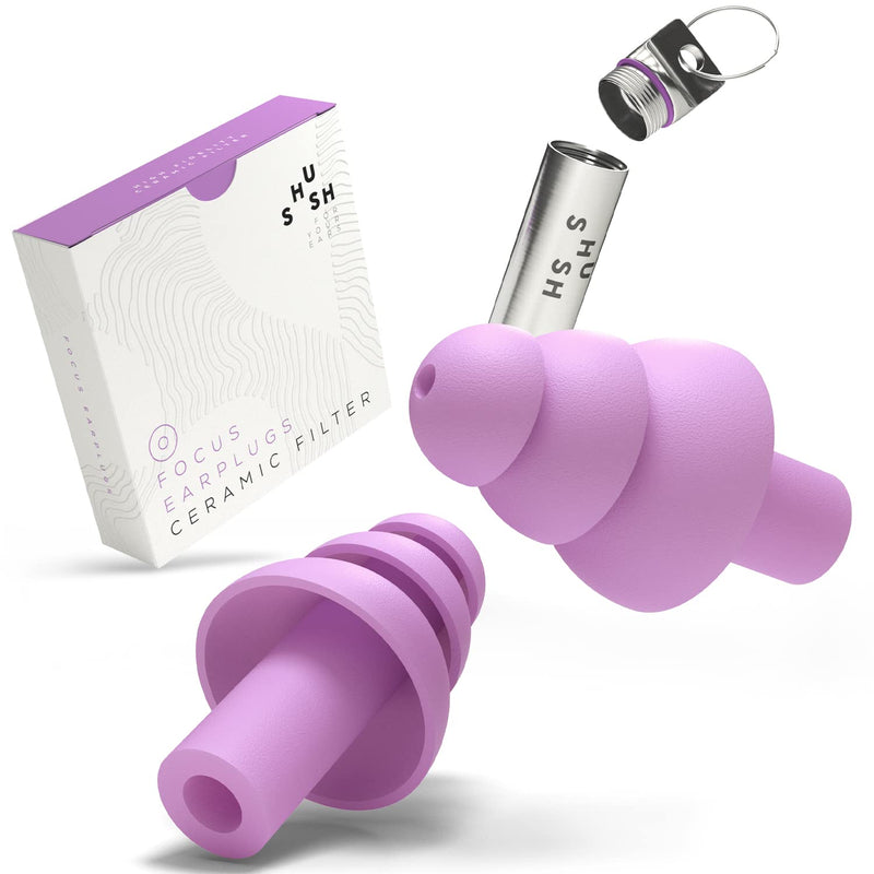 [Australia] - Concentration Ear Plugs - Shush Focus - Reduce Distraction - Improve Concentration - with High-Fidelity Ceramic Filter 