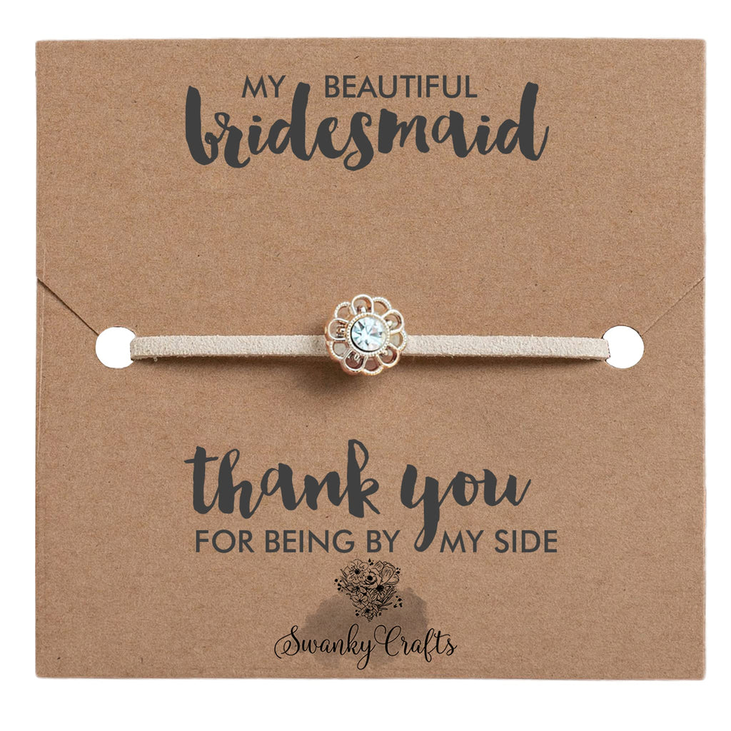 [Australia] - Bridesmaid Thank You Gifts From Bride - Adjustable Handmade Bracelet With A Simple Elegant Card, Will You Be My Bridesmaid Gift, To Match Any Wedding Theme 