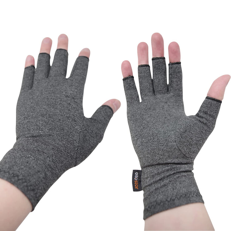 [Australia] - ellostar Arthritis Gloves Compression, Breathable and Moisture Free Fabrics, Joint Pain Relief Eases Muscle Tension and Fatigue, Great for Typing and Daily Work Large (7.9" - 9.5") Grey 