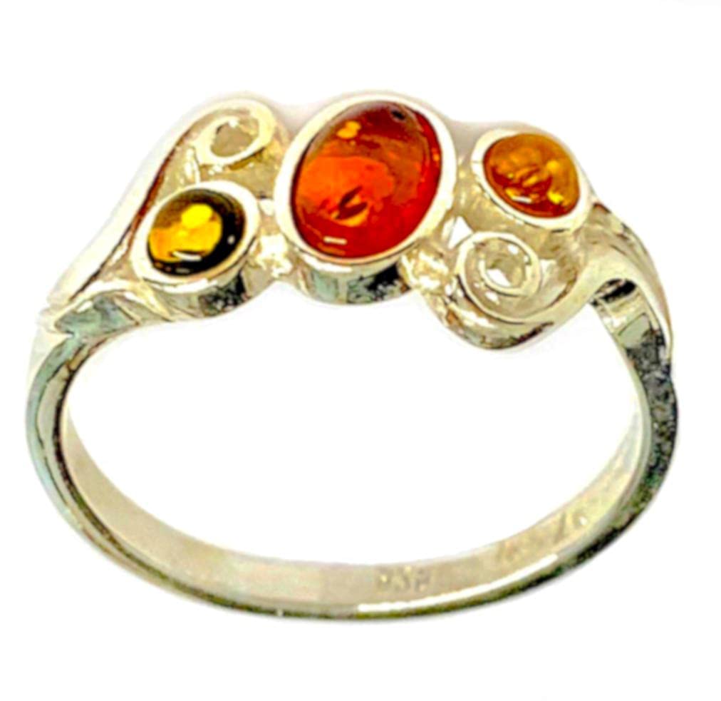 [Australia] - Ian and Valeri Co. Multicolor Amber Sterling Silver Designer Ring 5 