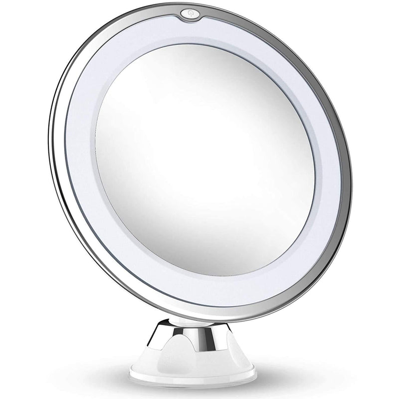 [Australia] - Oxford 2021 Version 10X Magnifying Makeup Vanity Mirror with Lights, LED Lighted Portable Hand Cosmetic Magnification Light up Mirrors for Home Tabletop Bathroom Shower Travel 360 Degree Rotation 