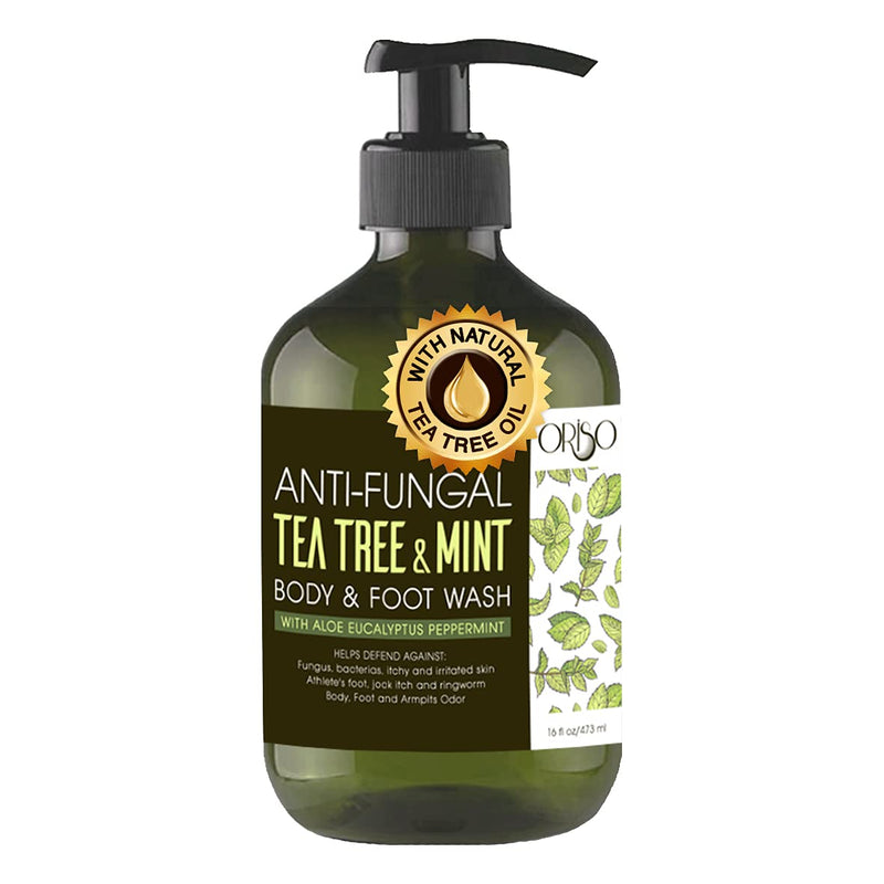 [Australia] - Tea Tree Body Wash with Mint for Women and Men - Antifungal - Helps Acne - Athletes Foot - Jock Itchy - Ringworm - Eczema - Body Odor - Itchy Skin - With Moisturizing Coconut and Aloe for Hydrating Sensitive Skin - 16oz 