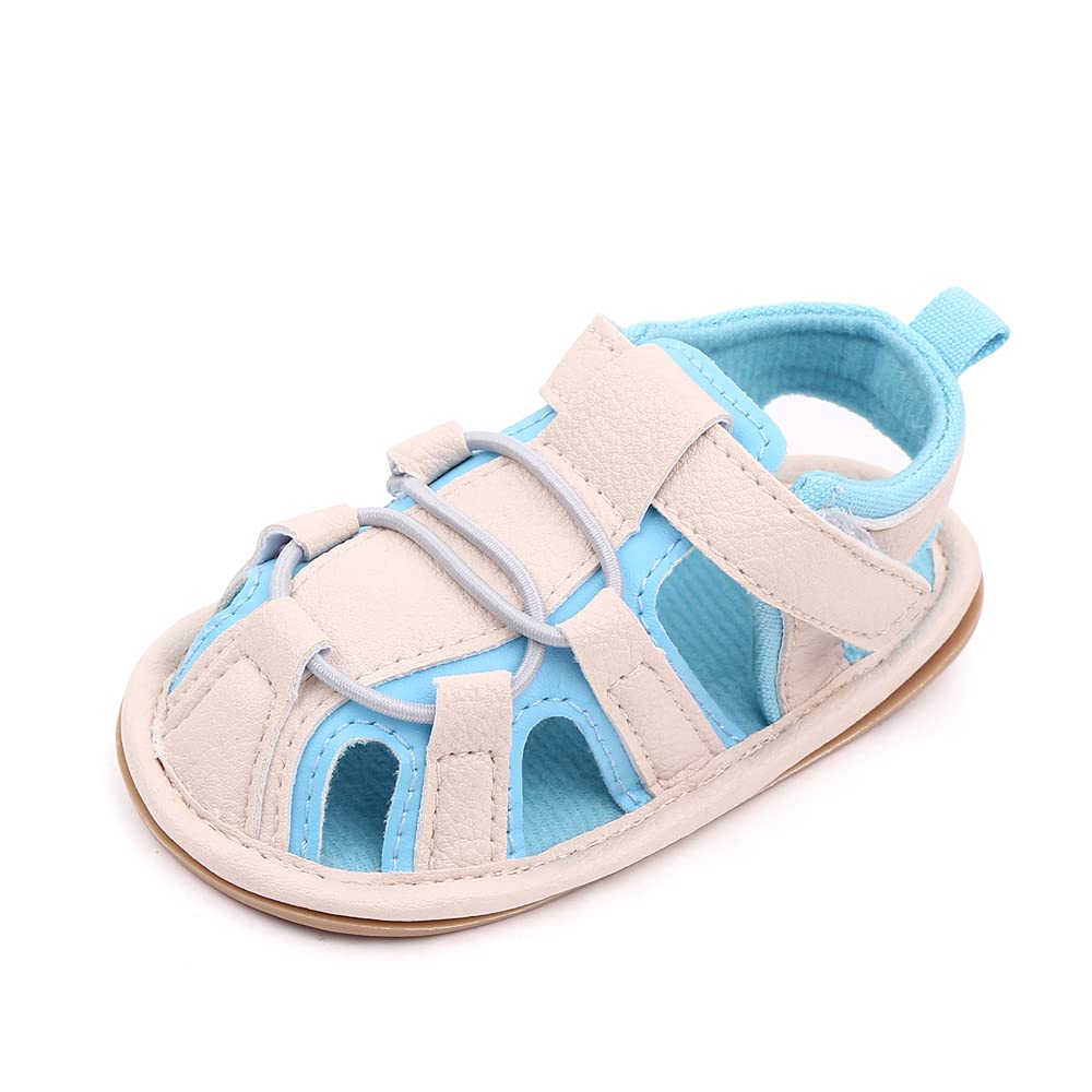 [Australia] - Kenthy Infant Baby Boys Girls Sandals Athletic Anti-slip Soft Sole Newborn Summer Beach Slippers First Walker Crib Shoes 0-6 Months Infant Beige 