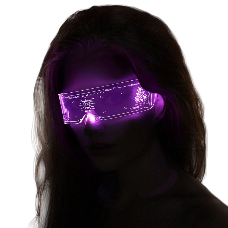 [Australia] - Led Light Up Glasses for Adult with Rechargeable 11 Modes Color Change and Flash Luminous Glasses Perfect for Parties, Mardi Gras, Cosplay Events,Club 