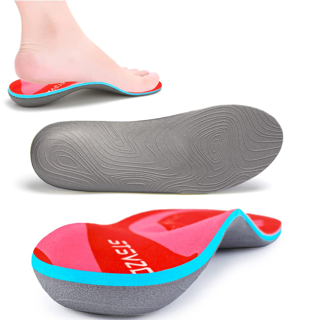 [Australia] - Plantar Fasciitis Arch Support Inserts Flat Foot Insoles Sports Running Hiking Shock Absorbing Men's and Women's Insoles MEN (4-4 1/2) | WOMEN (6-6 1/2) --230MM-9.05" Fiery Red 
