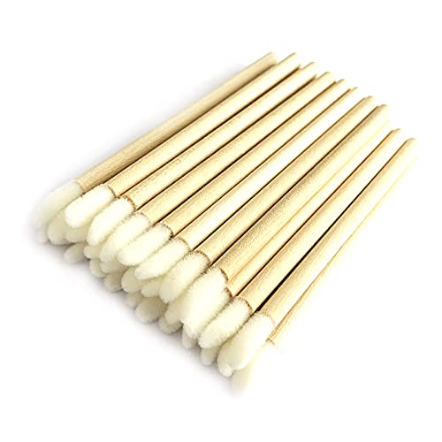 [Australia] - YWITC 100PCs eco friendly Lint free Applicators with Biodegradable and Compostable Wood Wands for Lip Gloss and Eyelash Extension Application 