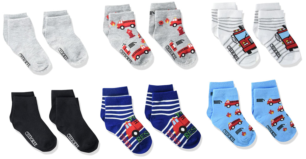 [Australia] - Cherokee baby-boys Cherokee Baby and Toddler 12 Pack Shorty Socks 12-24 Months Assorted Blue Cars 