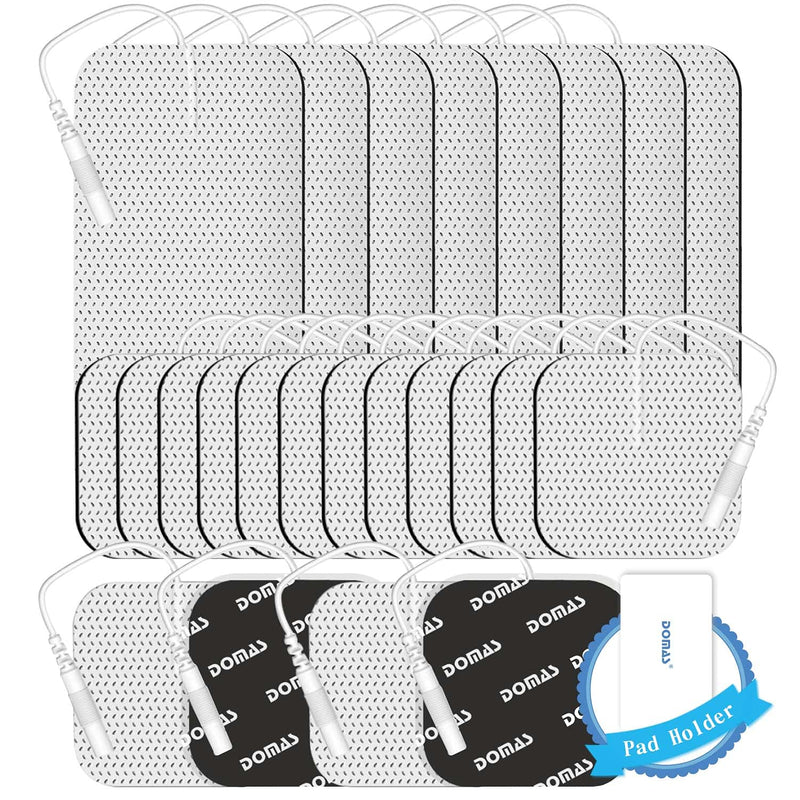 [Australia] - DOMAS TENS Unit Replacement Pads, 24 PCS Reusable Set, Thickened Self-Adhesive Electrode Pads for EMS Muscle Stimulator Massager (8 Pieces of 2x4 Inches and 16 Pieces of 2x2 Inches) 