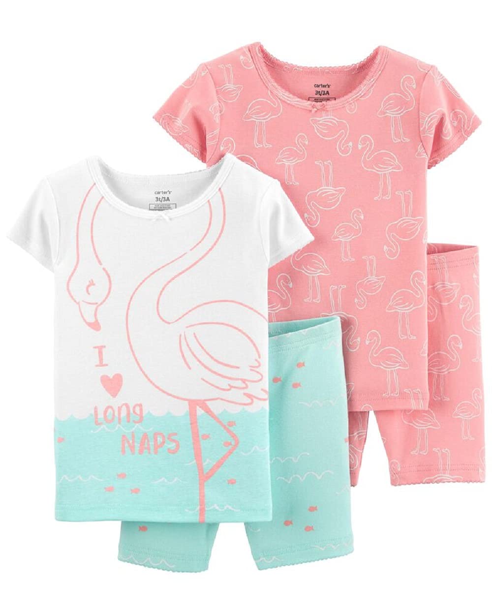 [Australia] - Carter's 4-Piece Flamingo 100% Snug Fit Cotton PJs 12 Months 