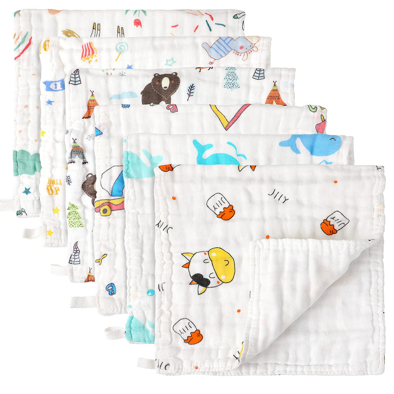 [Australia] - 6 Pack Burp Cloths for Baby, Toddler Burp Cloths Large 20''×10'' Organic Cotton Muslin Burp Cloths for Boys & Girls, Newborn Towel Absorbent Soft Burping Rag 