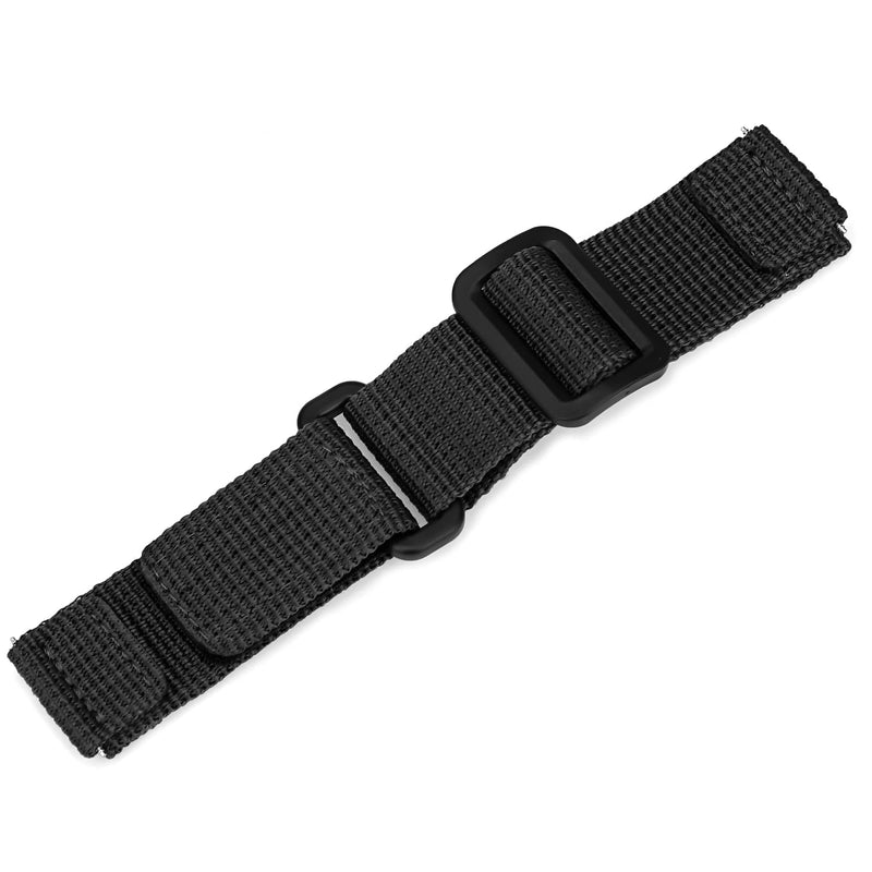 [Australia] - IVAPPON Hook Loop Adjustable Nylon Watch Strap Swiss-army Style Fastening Watch Band 18mm Black with Plastic Buckle 
