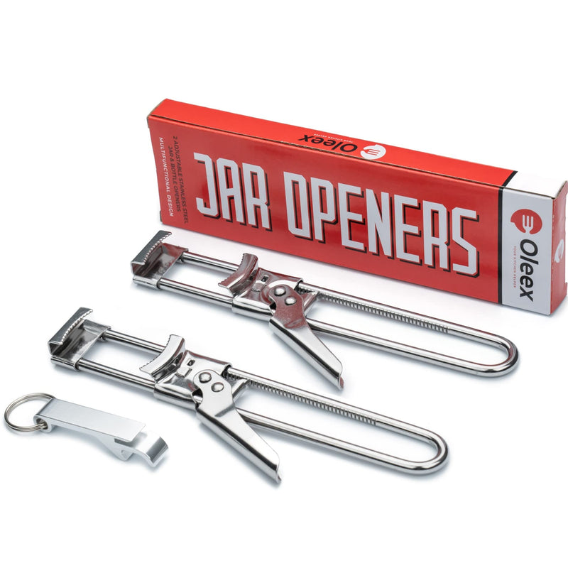 [Australia] - Oleex Jar Opener for Weak Hands (x2) with Keychain Bottle Cap Opener. Easy Jar Opener for Seniors with Arthritis, Kids Jar Openers. Jar Gripper Tight Lid Opener, Bottle Opener Kitchen Gadgets 2*jar opener + key chain 