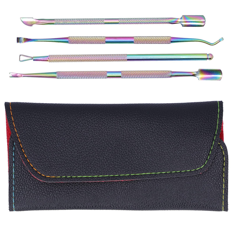 [Australia] - 4pcs Cuticle Trimmer with Cuticle Pusher, Double-Headed Stainless Steel Nail Remover Set 