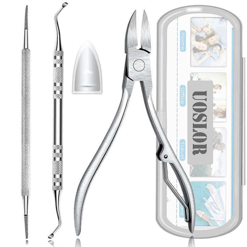 [Australia] - Upgraded Ingrown Toenail Clippers, Podiatrist Toe Nail File Lifter, Super Sharp Pedicure Tools, Curved Blade Nail Clipper, For Hard Thick Nail, Professional Manicure Kit, Premium Stainless Steel 
