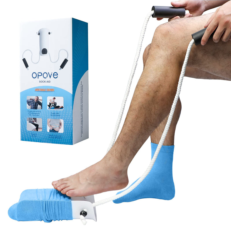 [Australia] - OPOVE Sock Aid Premium Socks Helper with Foam Handles and 31" Adjustable Cords for Elderly, Disability, Pregnant Women 
