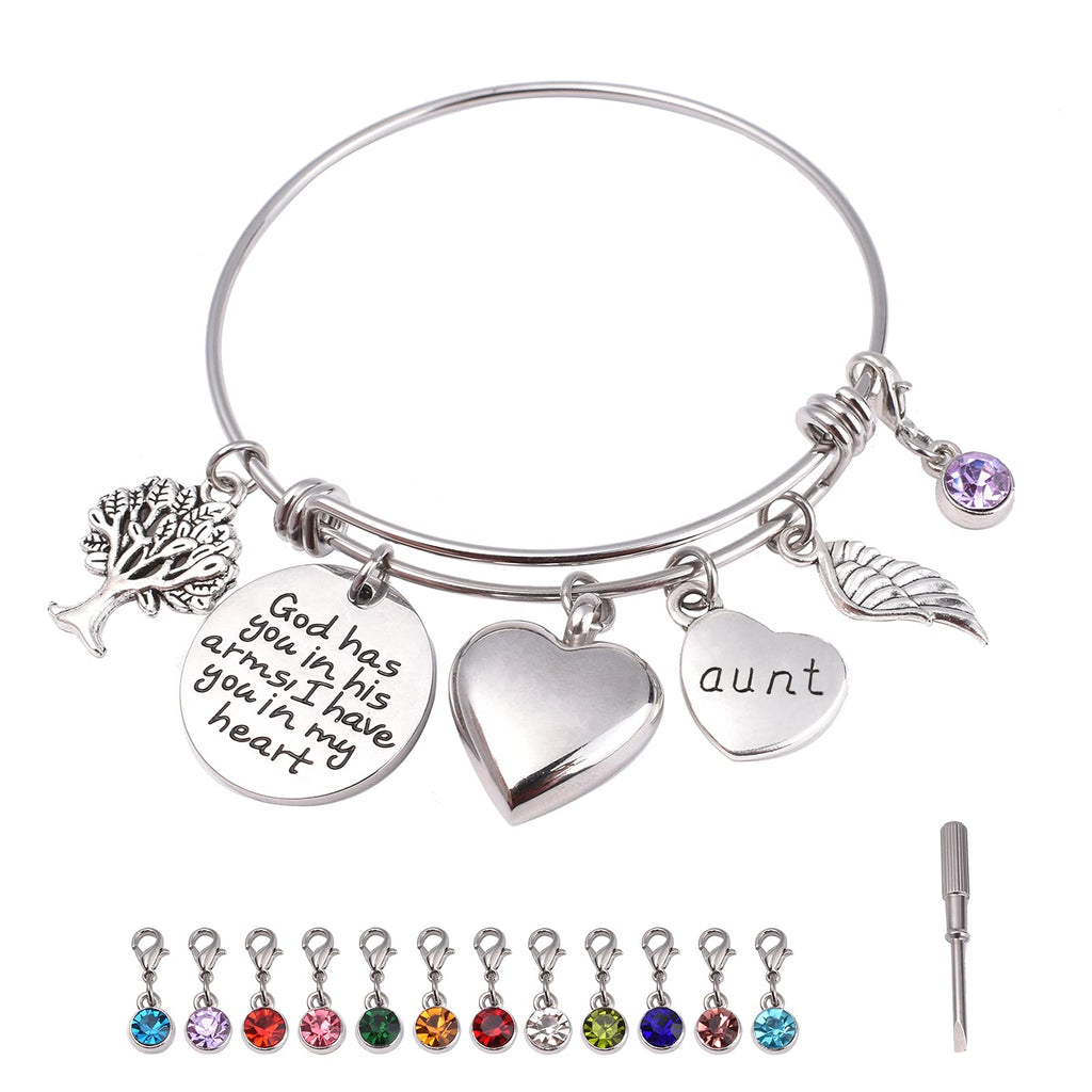 [Australia] - Urn Bracelet for Ashes of Mom Dad Son Daughter Grandma Husband Uncle Aunt Brother Pets, with 12 Birthstones, Memorial Cremation Jewelry for Ashes Women Girls with Funnel Kit 