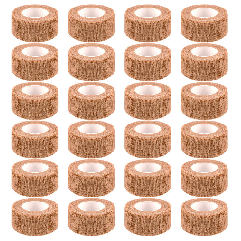 [Australia] - 24 Pack Self Adherent Cohesive Wrap Bandages 1 Inches X 5 Yards,First Aid Tape, Elastic Self Adhesive Tape, Athletic, Sports wrap Tape, Bandage Wrap for Sports, Wrist, Skin Colour Athletic Tape 