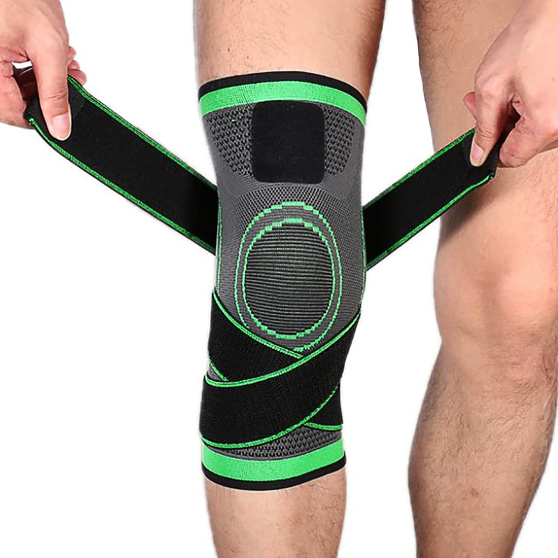 [Australia] - NuCamper Knee Brace for Arthritis Pain,Adjustable Compression Sleeve for Men Women Pain Relief，Knee Support for Injury Recovery, Meniscus Tear,Runing,Sports,Workout Green Large 