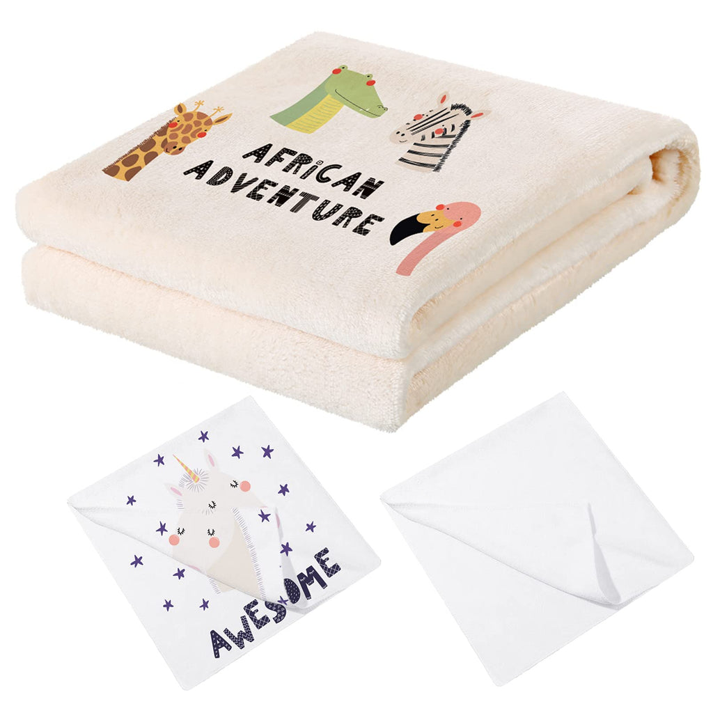 [Australia] - 3 Pieces Sublimation Blank Baby Receiving Blanket and Soft Sublimation Blank Towels for Baby Newborn 