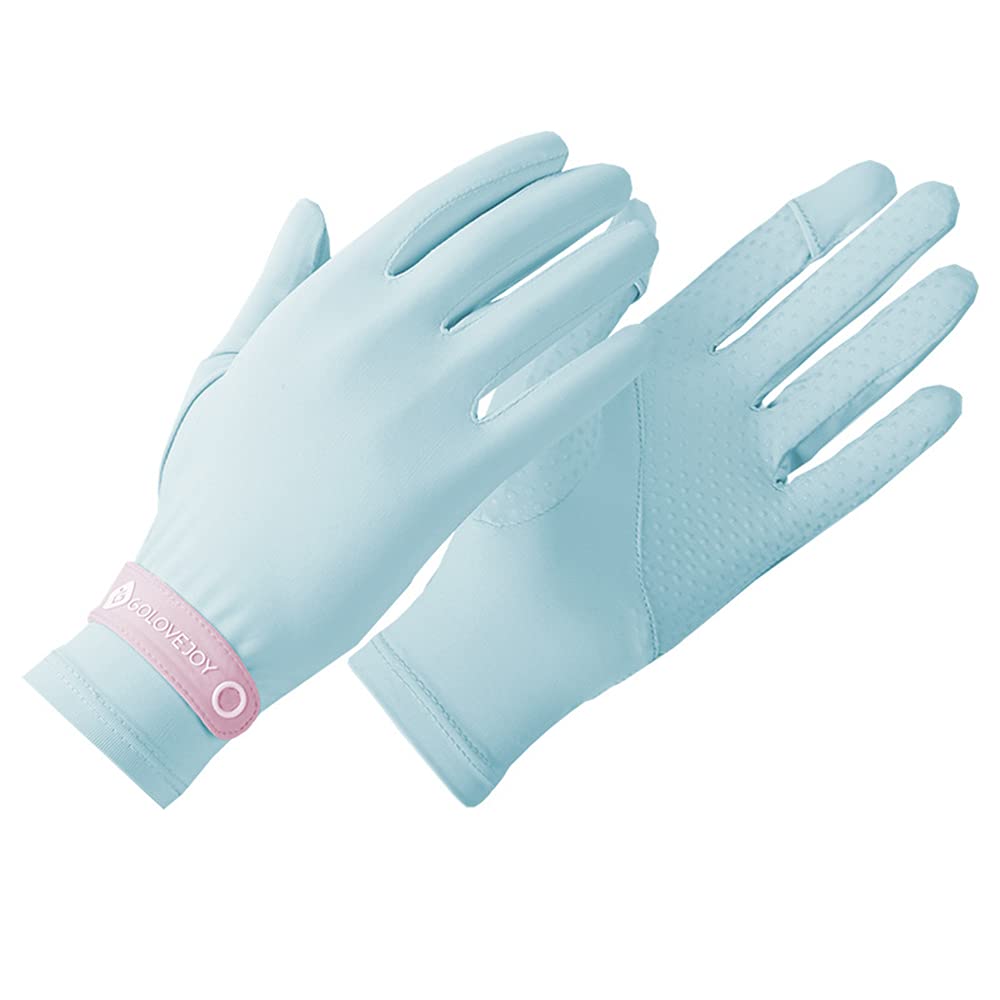 [Australia] - Unisex UPF 50+ Summer UV Protection Non-slip Cycling Gloves Aqua 