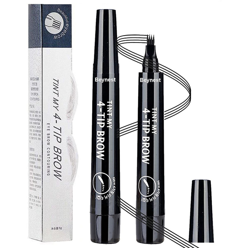 [Australia] - 2PCS Eyebrow Tattoo Pen,Microblading Eyebrow Pen,Waterproof Eyebrow Pencil,Brow Pencil for Creating Long-Lasting Natural Eye Makeup Black 