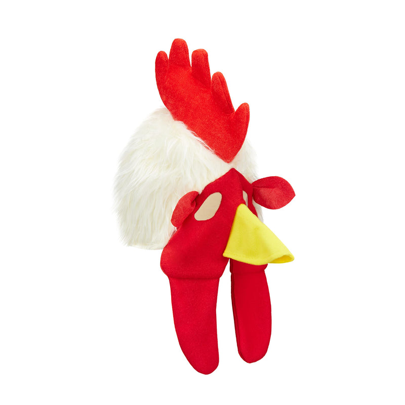 [Australia] - Chicken Plush Rooster Animal Costume Velvet Mask Hat, One Size Fits All Elastic 