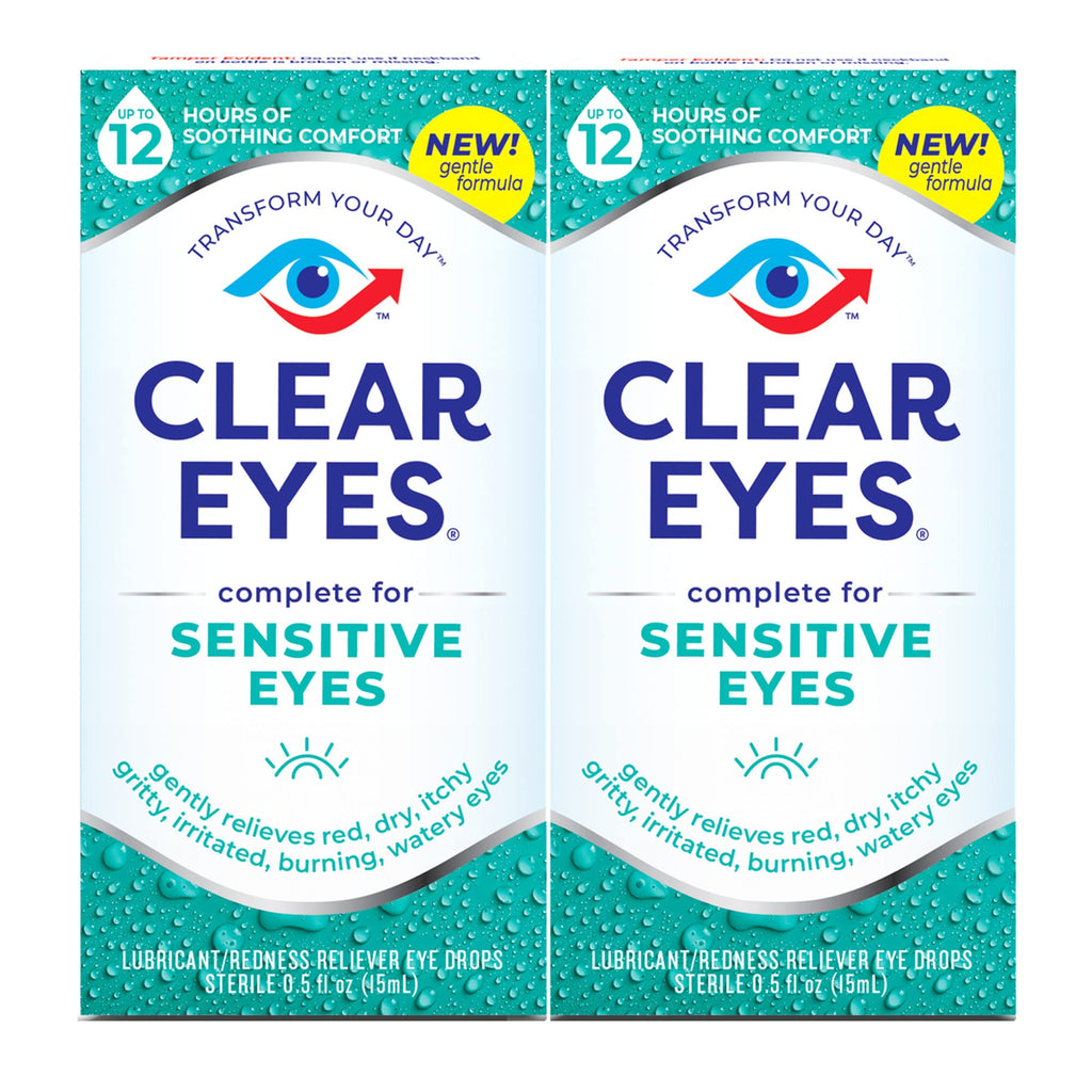 [Australia] - Clear Eyes, Sensitive Eyes, Eye Drops, 0.5 Oz, 2 Pack 